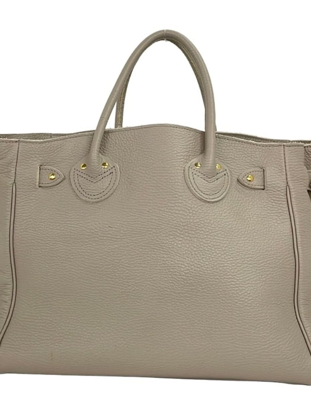 YOUNG&OLSEN Light gray Leather Tote Bag